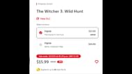 Witcher 3's Cyber Monday Deal price (Image via nintendo.com)